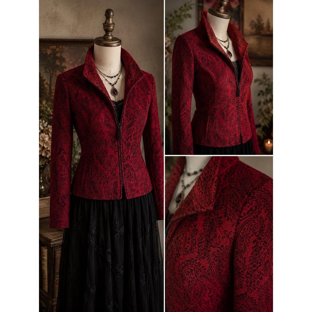 Vintage Paisley Tapestry Jacket Whimsigoth Dark Academia Ren Faire Witchy Moody